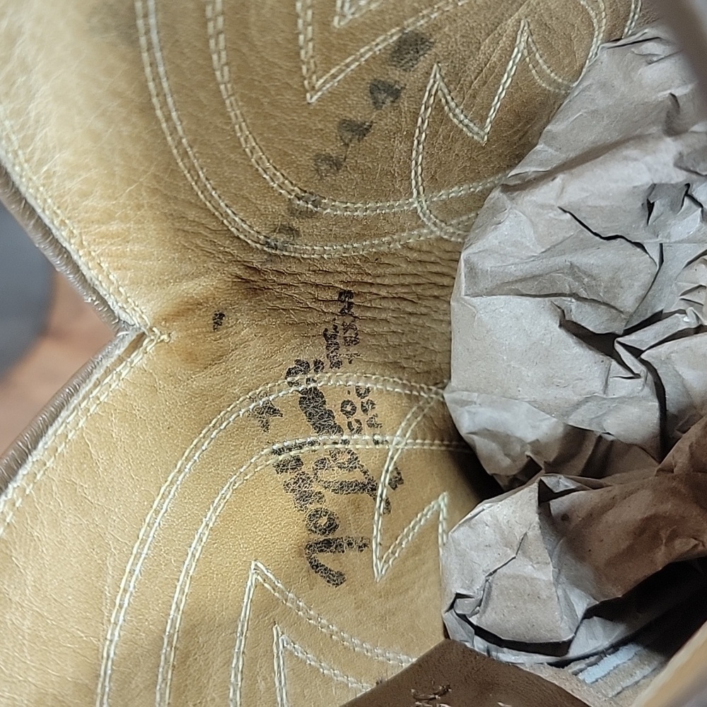 Vintage Tony Lama Wildebeast & Cape Buffalo Leather Cowgirl Boots 6 - Picture 11 of 16